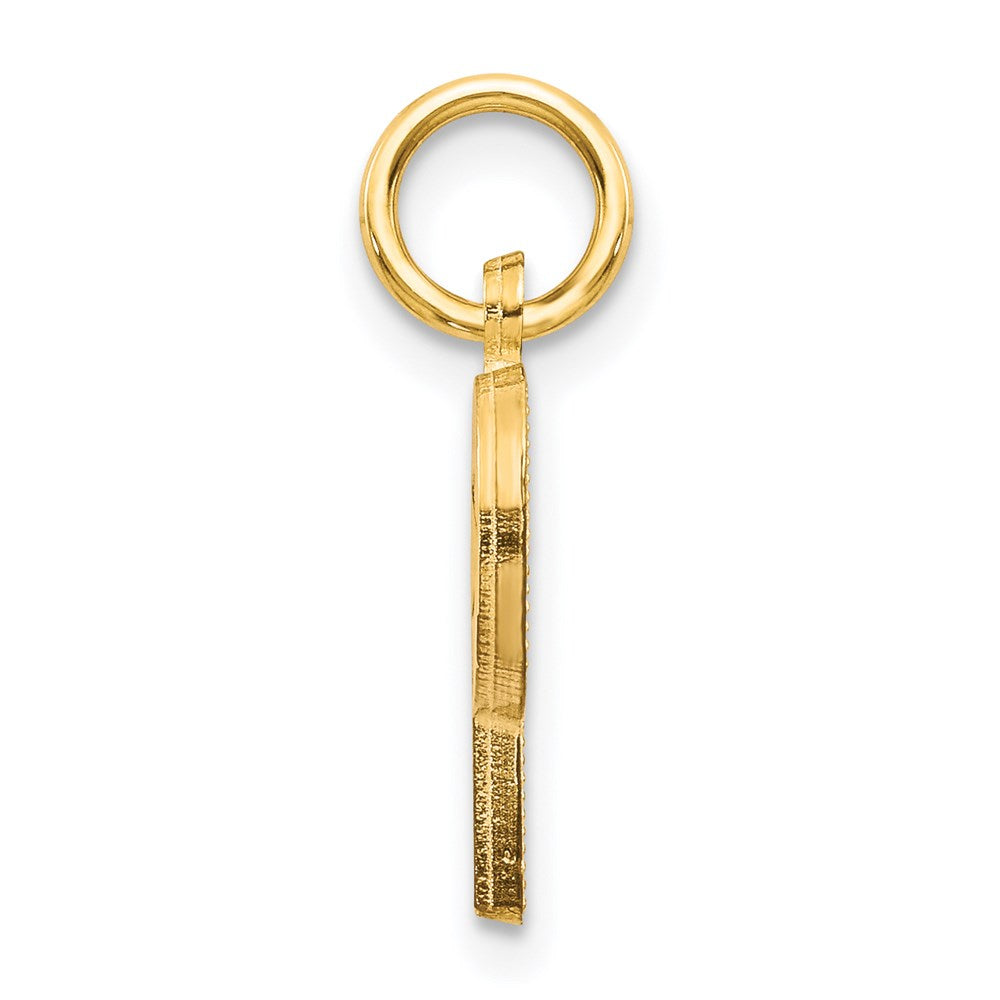 Alternate view of the 14k Yellow Gold, Julia Collection, Small Satin Block Initial P Pendant by The Black Bow Jewelry Co.