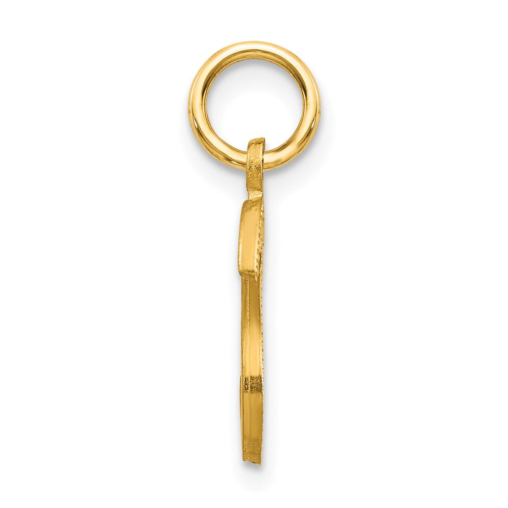 Alternate view of the 14k Yellow Gold, Julia Collection, Small Satin Block Initial S Pendant by The Black Bow Jewelry Co.