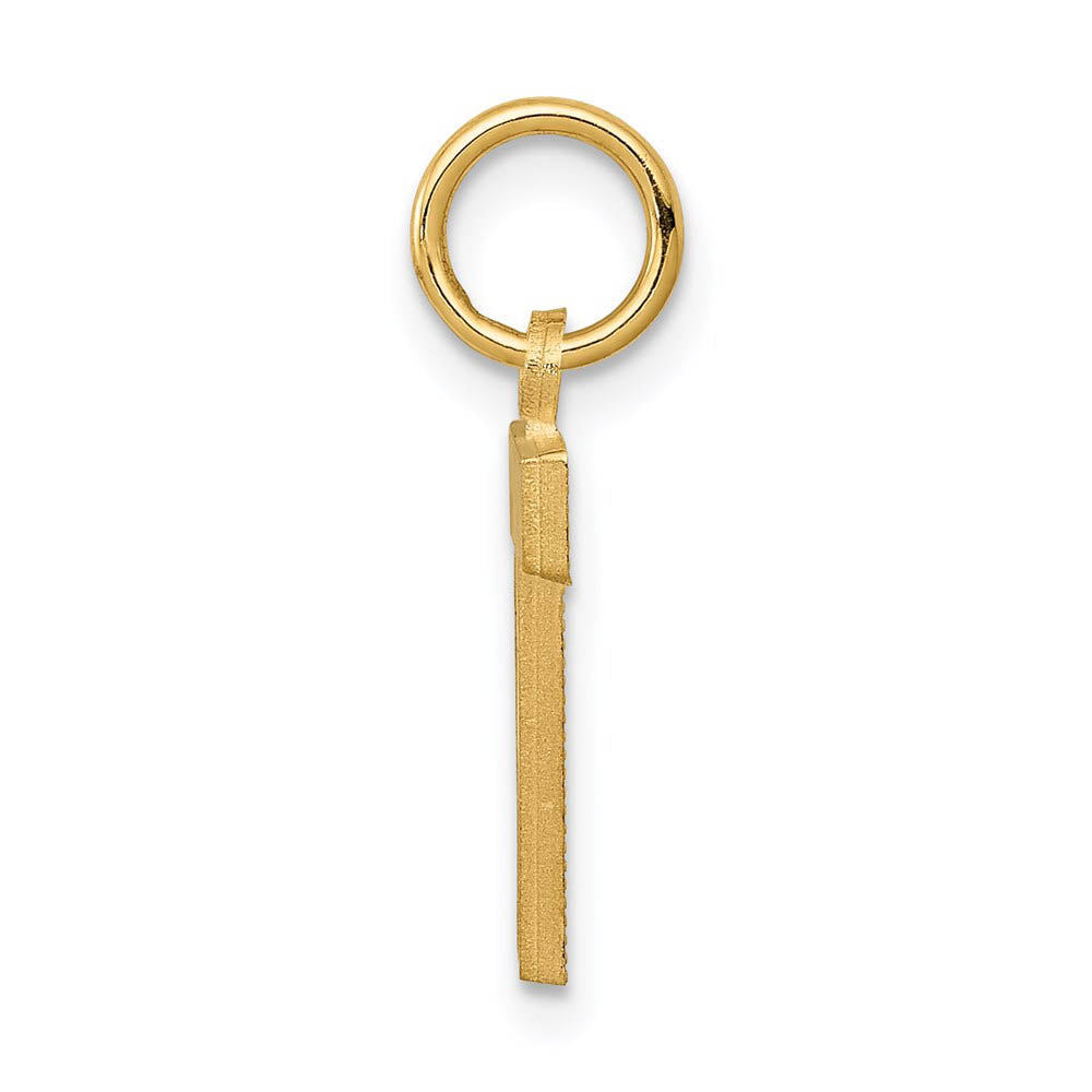 Alternate view of the 14k Yellow Gold, Julia Collection, Small Satin Block Initial T Pendant by The Black Bow Jewelry Co.