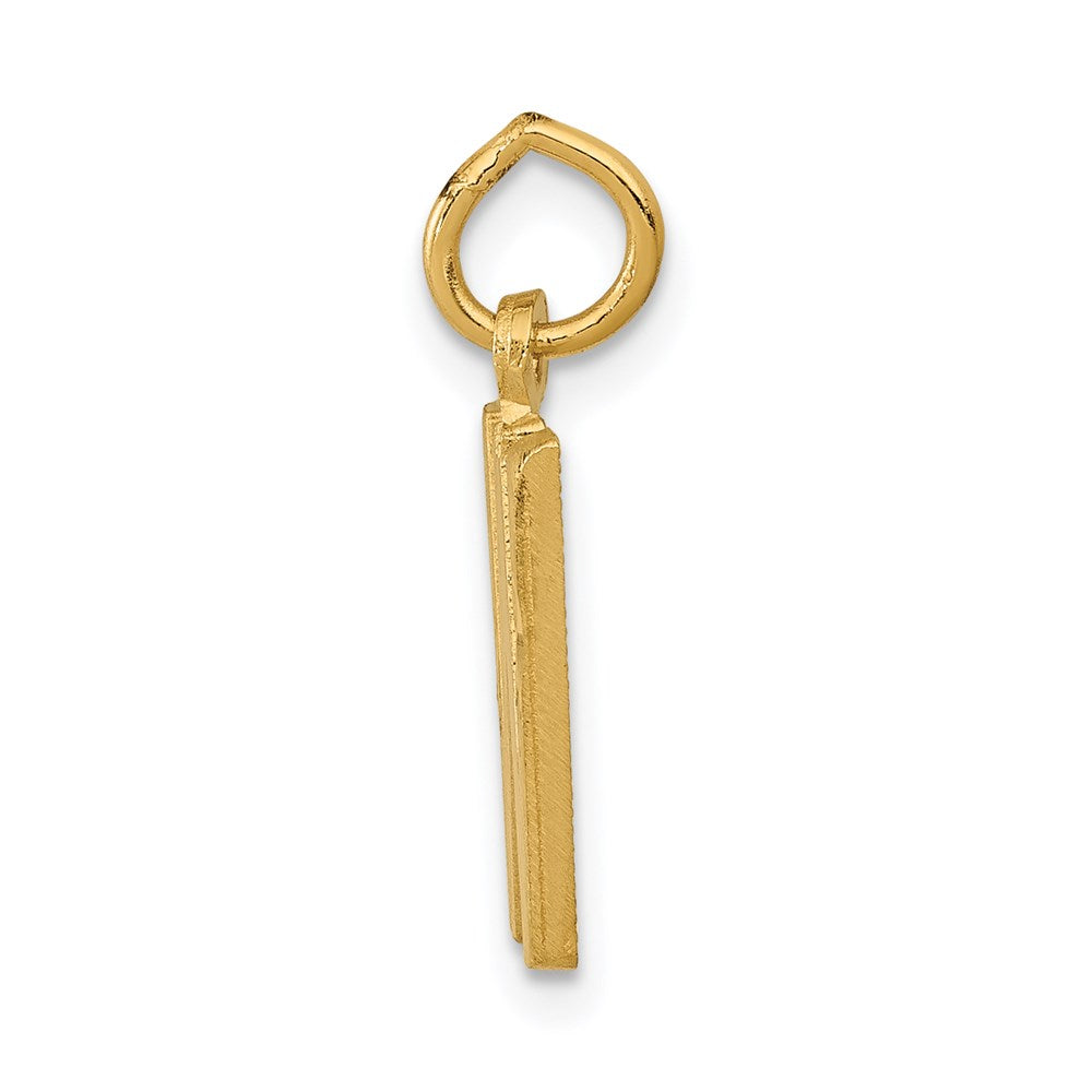 Alternate view of the 14k Yellow Gold, Julia Collection, Small Satin Block Initial W Pendant by The Black Bow Jewelry Co.