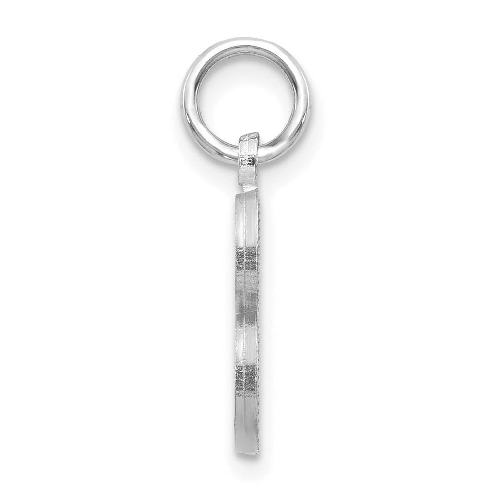 Alternate view of the 14k White Gold, Julia Collection, Small Satin Block Initial B Pendant by The Black Bow Jewelry Co.