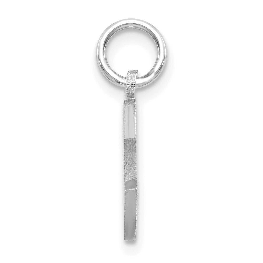 Alternate view of the 14k White Gold, Julia Collection, Small Satin Block Initial C Pendant by The Black Bow Jewelry Co.