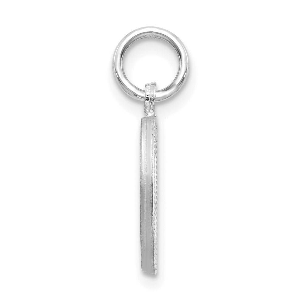 Alternate view of the 14k White Gold, Julia Collection, Small Satin Block Initial D Pendant by The Black Bow Jewelry Co.