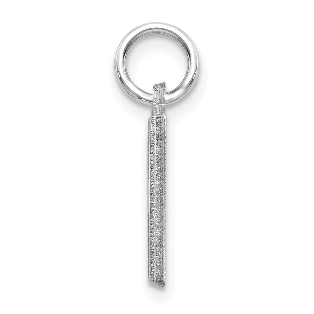 Alternate view of the 14k White Gold, Julia Collection, Small Satin Block Initial H Pendant by The Black Bow Jewelry Co.