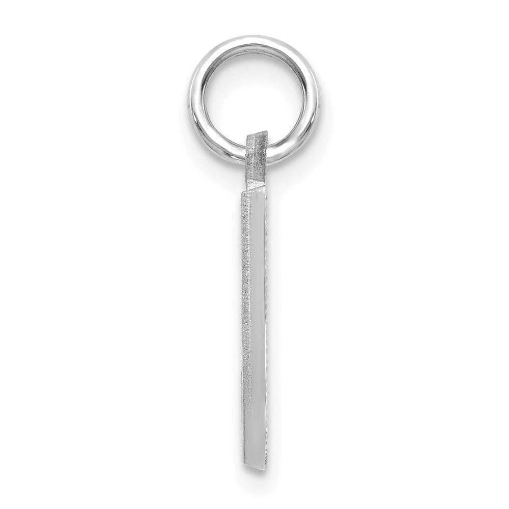 Alternate view of the 14k White Gold, Julia Collection, Small Satin Block Initial J Pendant by The Black Bow Jewelry Co.