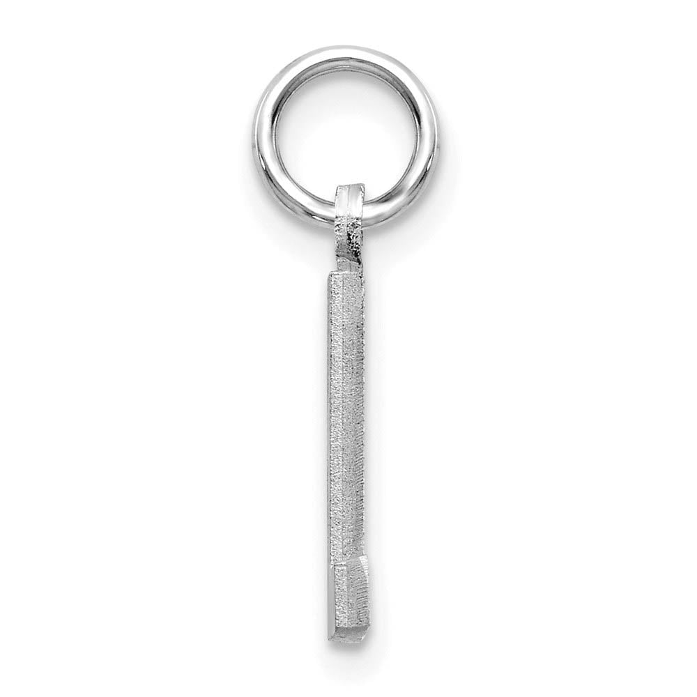 Alternate view of the 14k White Gold, Julia Collection, Small Satin Block Initial L Pendant by The Black Bow Jewelry Co.