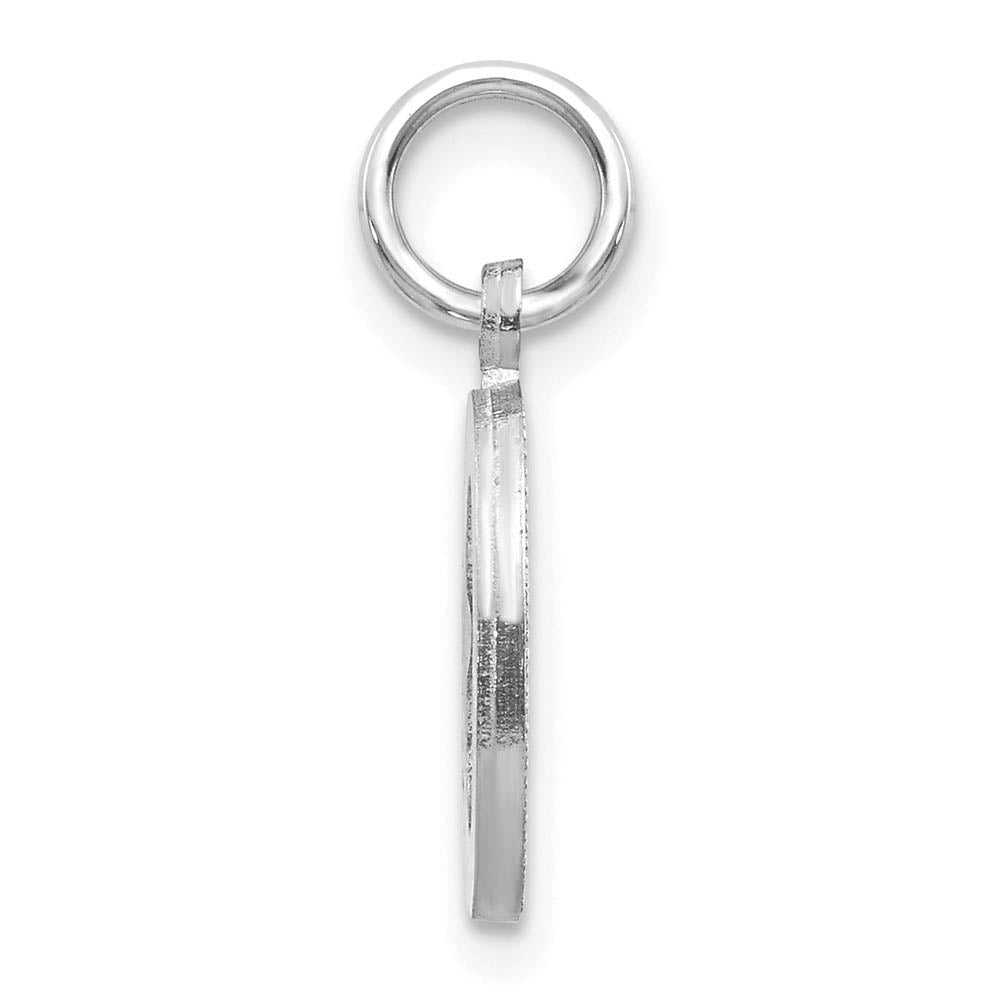 Alternate view of the 14k White Gold, Julia Collection, Small Satin Block Initial O Pendant by The Black Bow Jewelry Co.