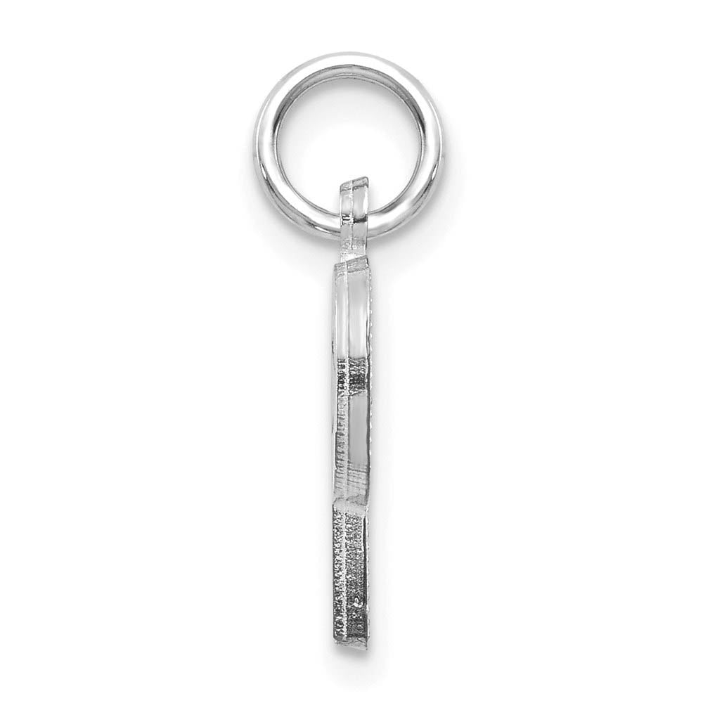 Alternate view of the 14k White Gold, Julia Collection, Small Satin Block Initial P Pendant by The Black Bow Jewelry Co.