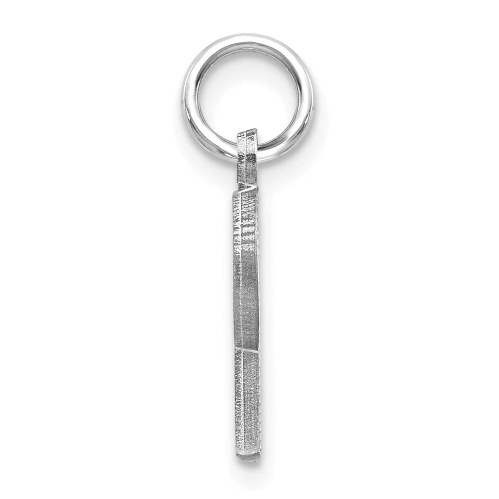 Alternate view of the 14k White Gold, Julia Collection, Small Satin Block Initial R Pendant by The Black Bow Jewelry Co.