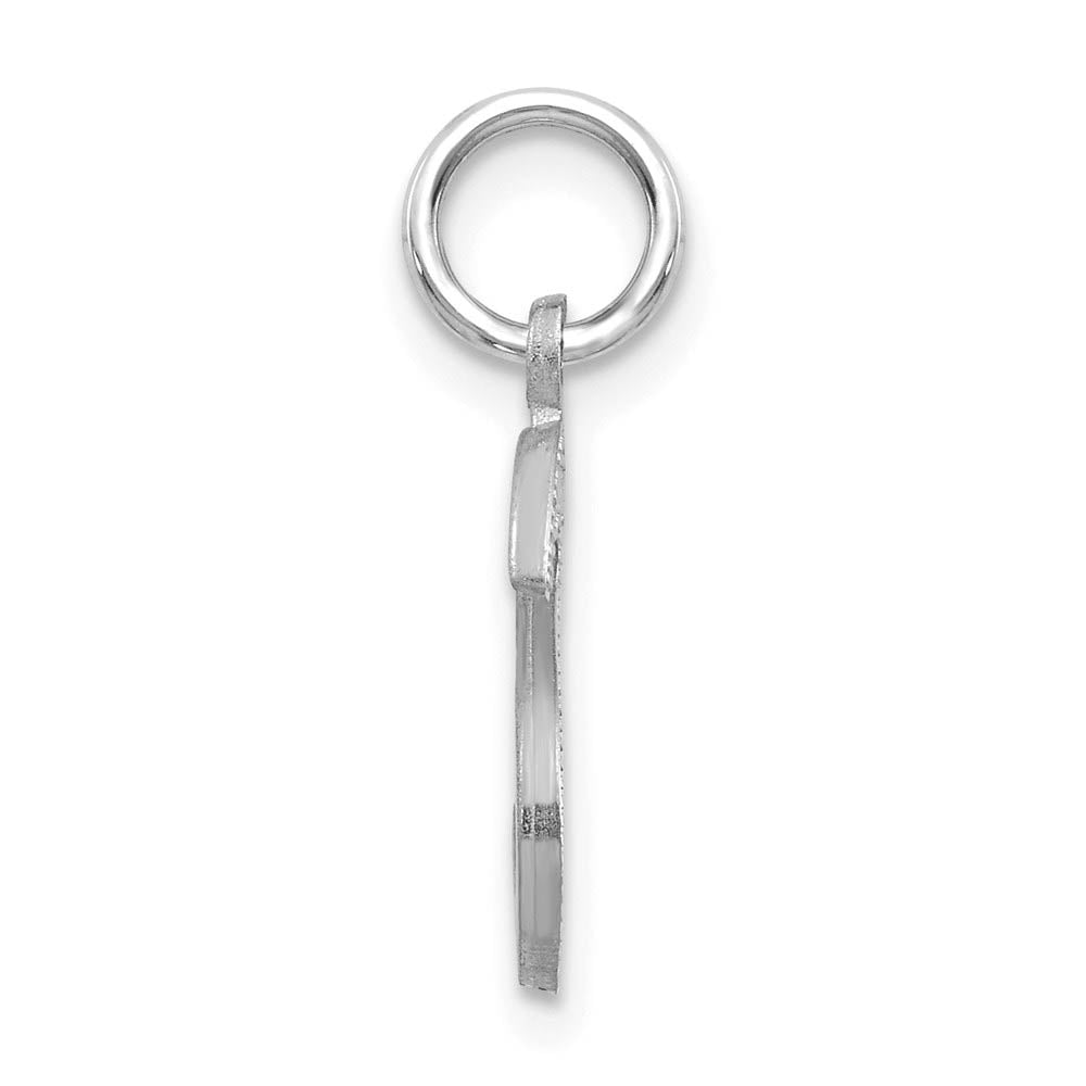 Alternate view of the 14k White Gold, Julia Collection, Small Satin Block Initial S Pendant by The Black Bow Jewelry Co.