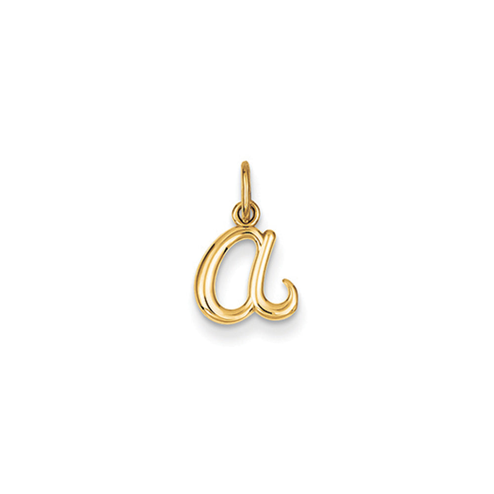 14k Yellow Gold, Claire Collection Mini Lower Case Initial A Charm, Item P10424-A by The Black Bow Jewelry Co.
