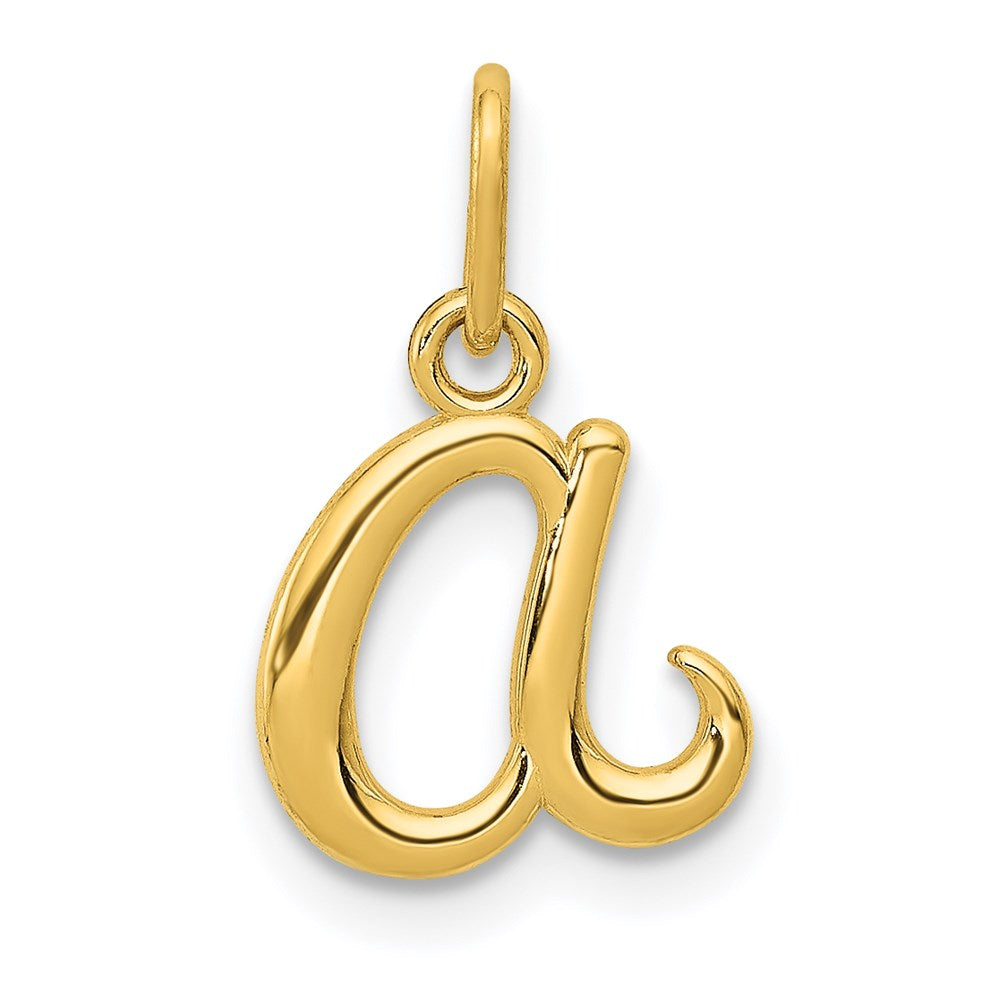 14k Yellow Gold, Claire Collection Mini Lower Case Initial A Charm, Item P10424-A by The Black Bow Jewelry Co.