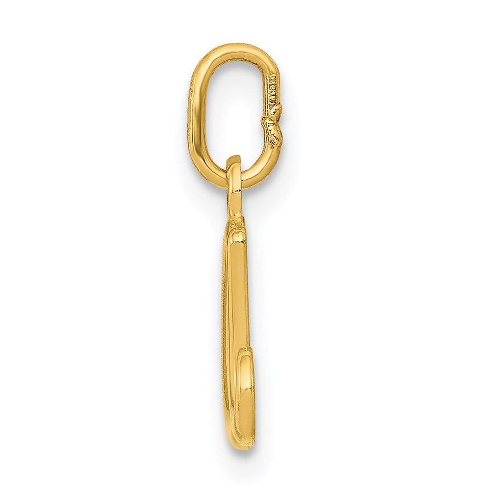 Alternate view of the 14k Yellow Gold, Claire Collection Mini Lower Case Initial A Charm by The Black Bow Jewelry Co.