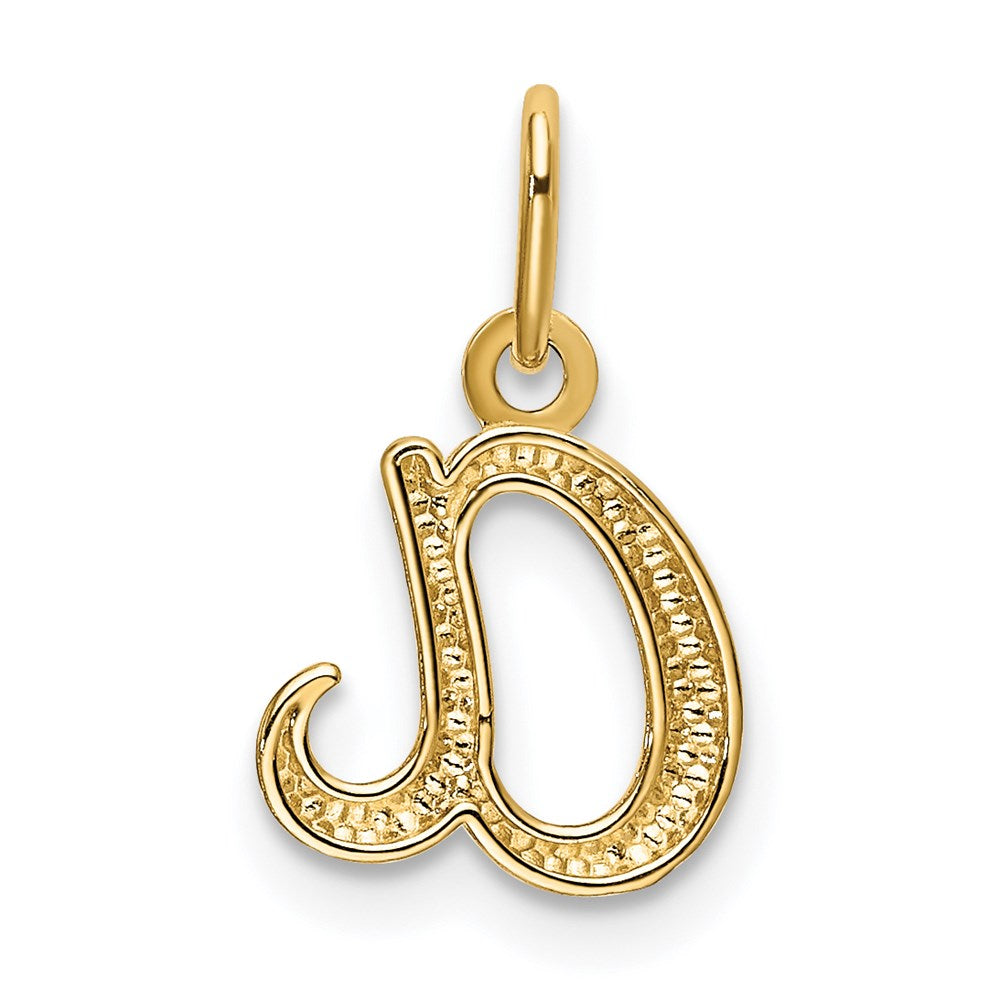 Alternate view of the 14k Yellow Gold, Claire Collection Mini Lower Case Initial A Charm by The Black Bow Jewelry Co.