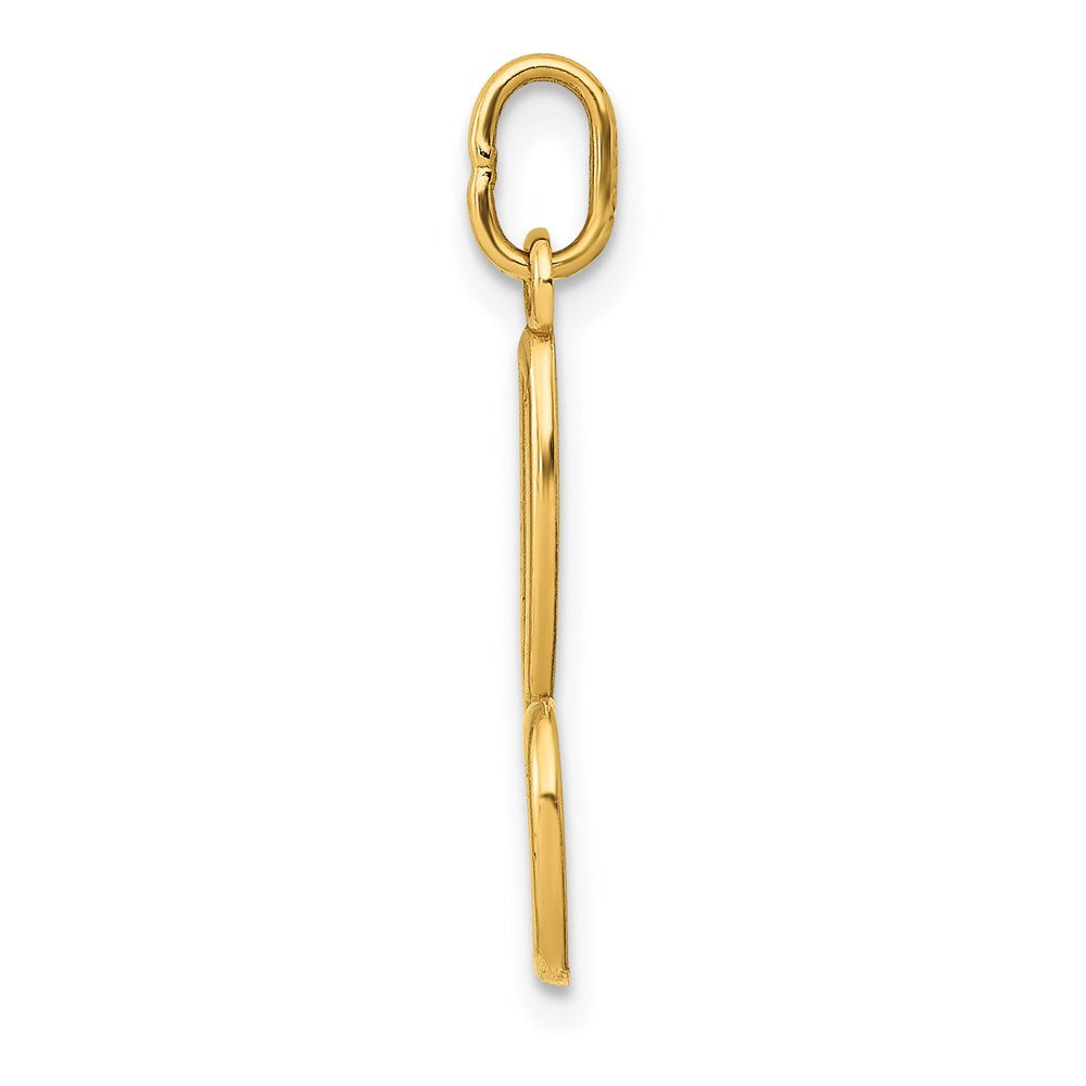 Alternate view of the 14k Yellow Gold, Claire Collection Mini Lower Case Initial B Charm by The Black Bow Jewelry Co.
