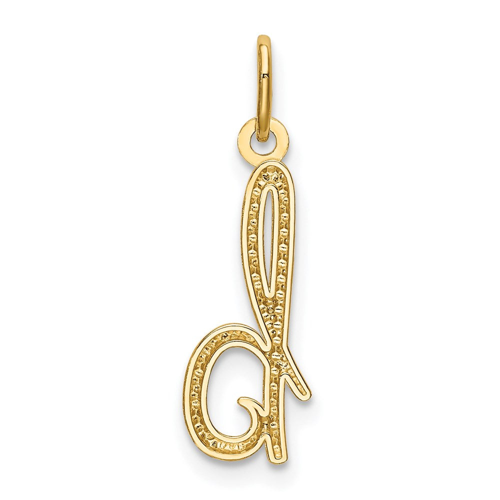 Alternate view of the 14k Yellow Gold, Claire Collection Mini Lower Case Initial B Charm by The Black Bow Jewelry Co.