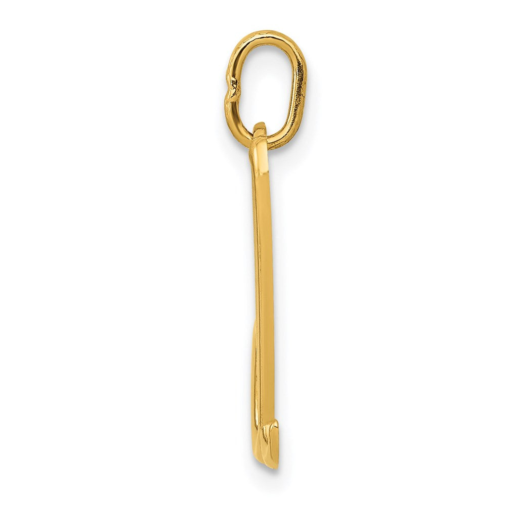 Alternate view of the 14k Yellow Gold, Claire Collection Mini Lower Case Initial D Charm by The Black Bow Jewelry Co.