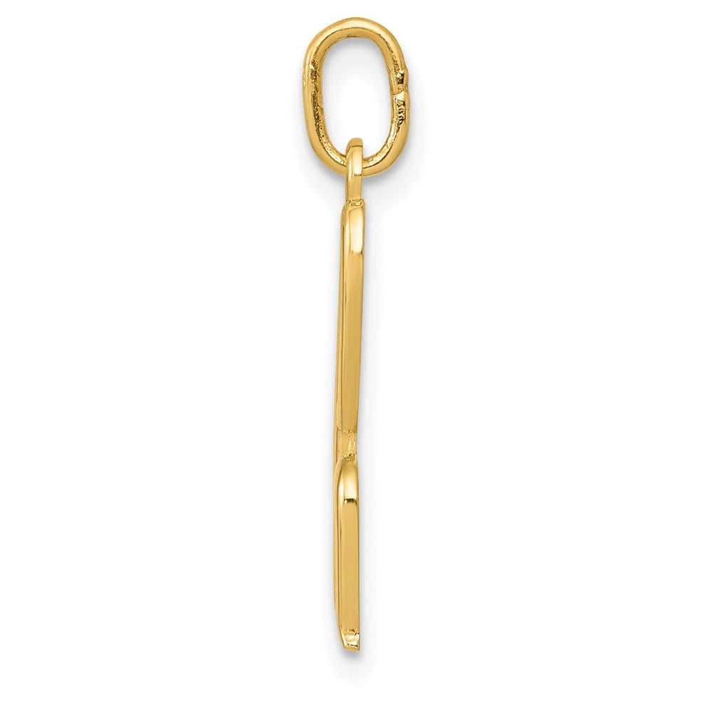Alternate view of the 14k Yellow Gold, Claire Collection Mini Lower Case Initial H Charm by The Black Bow Jewelry Co.