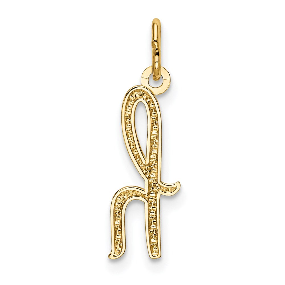 Alternate view of the 14k Yellow Gold, Claire Collection Mini Lower Case Initial H Charm by The Black Bow Jewelry Co.