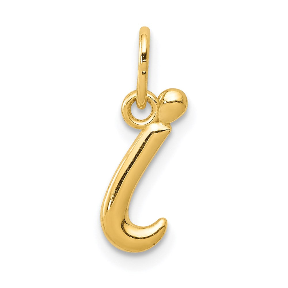 14k Yellow Gold, Claire Collection Mini Lower Case Initial I Charm, Item P10424-I by The Black Bow Jewelry Co.