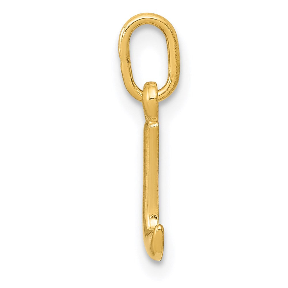 Alternate view of the 14k Yellow Gold, Claire Collection Mini Lower Case Initial I Charm by The Black Bow Jewelry Co.