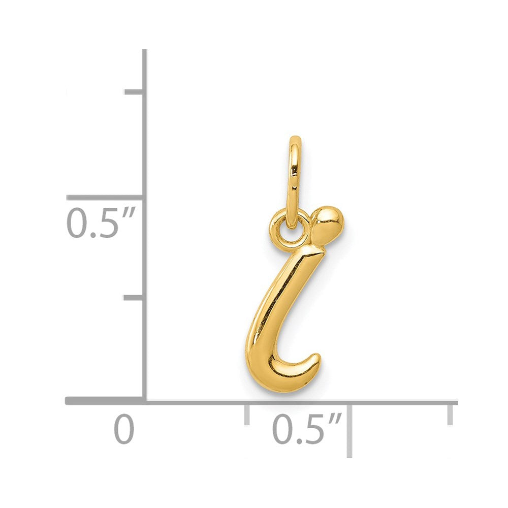 Alternate view of the 14k Yellow Gold, Claire Collection Mini Lower Case Initial I Charm by The Black Bow Jewelry Co.