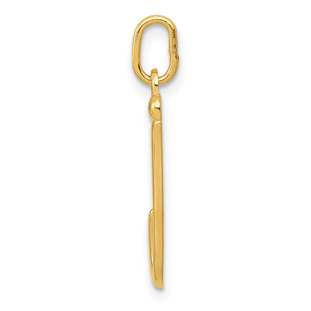Alternate view of the 14k Yellow Gold, Claire Collection Mini Lower Case Initial J Charm by The Black Bow Jewelry Co.