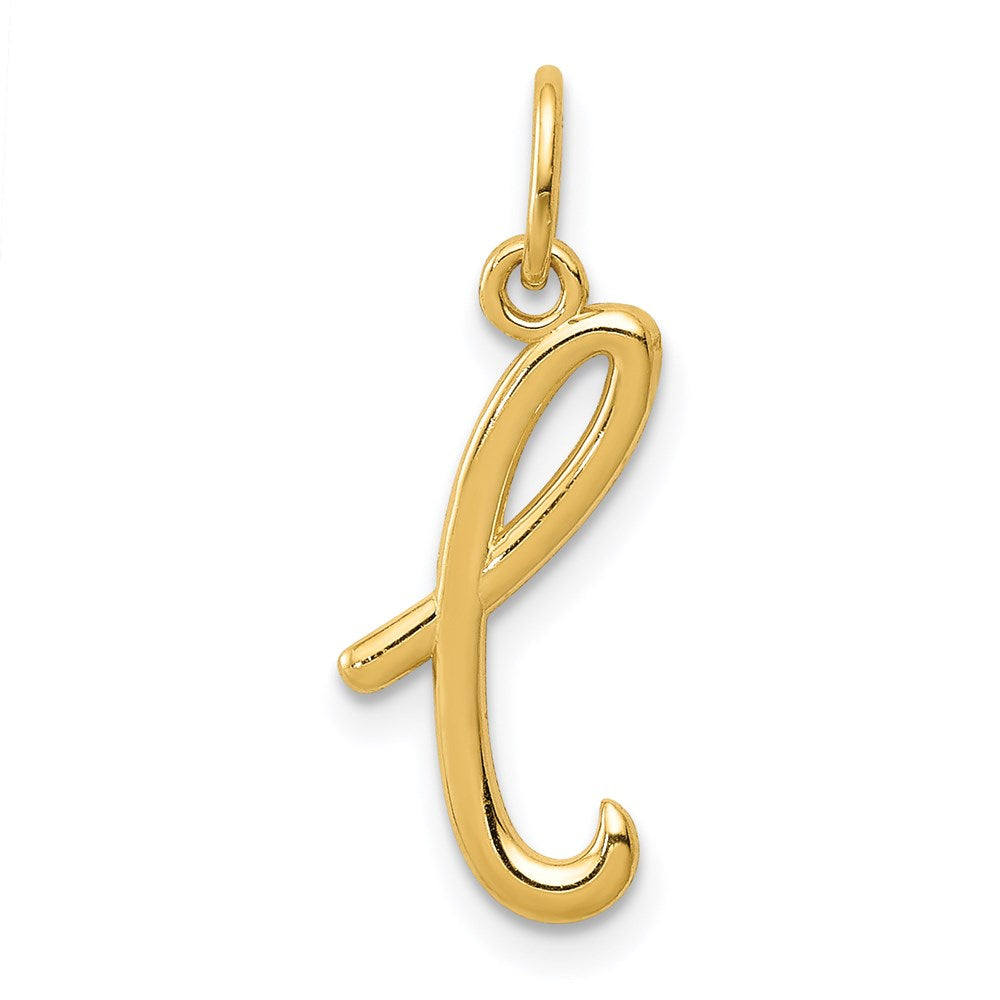 14k Yellow Gold, Claire Collection Mini Lower Case Initial L Charm, Item P10424-L by The Black Bow Jewelry Co.