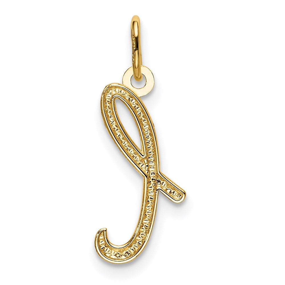 Alternate view of the 14k Yellow Gold, Claire Collection Mini Lower Case Initial L Charm by The Black Bow Jewelry Co.