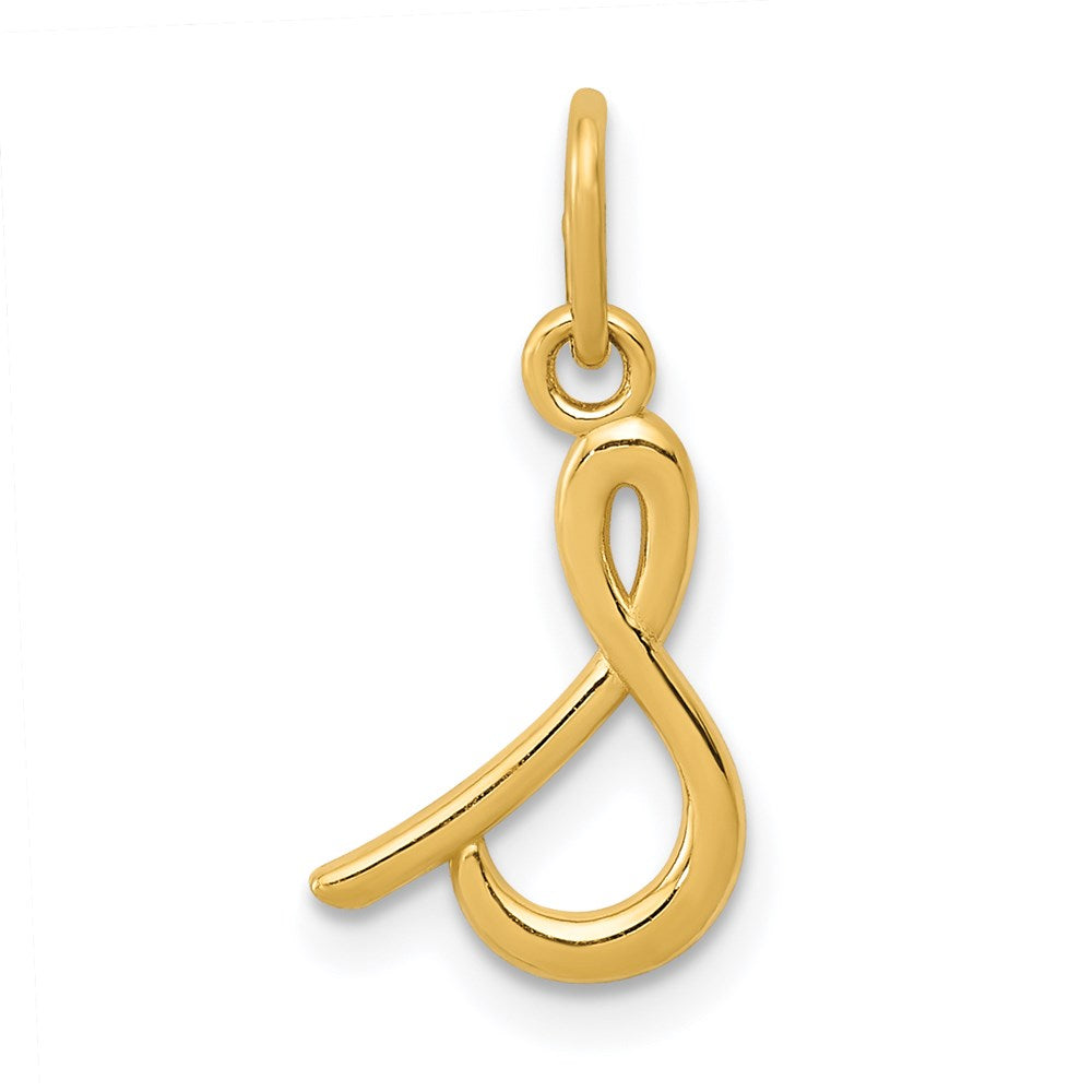 14k Yellow Gold, Claire Collection Mini Lower Case Initial S Charm, Item P10424-S by The Black Bow Jewelry Co.