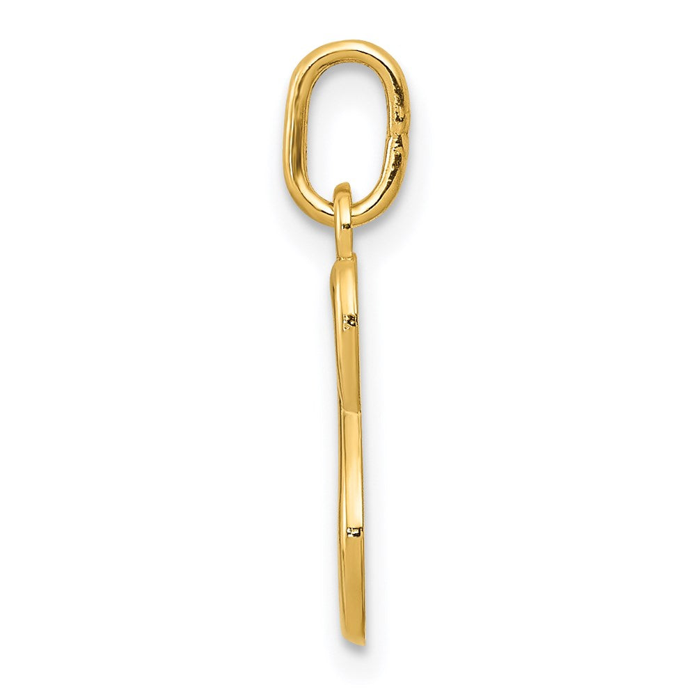 Alternate view of the 14k Yellow Gold, Claire Collection Mini Lower Case Initial S Charm by The Black Bow Jewelry Co.