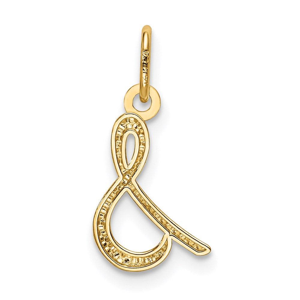 Alternate view of the 14k Yellow Gold, Claire Collection Mini Lower Case Initial S Charm by The Black Bow Jewelry Co.