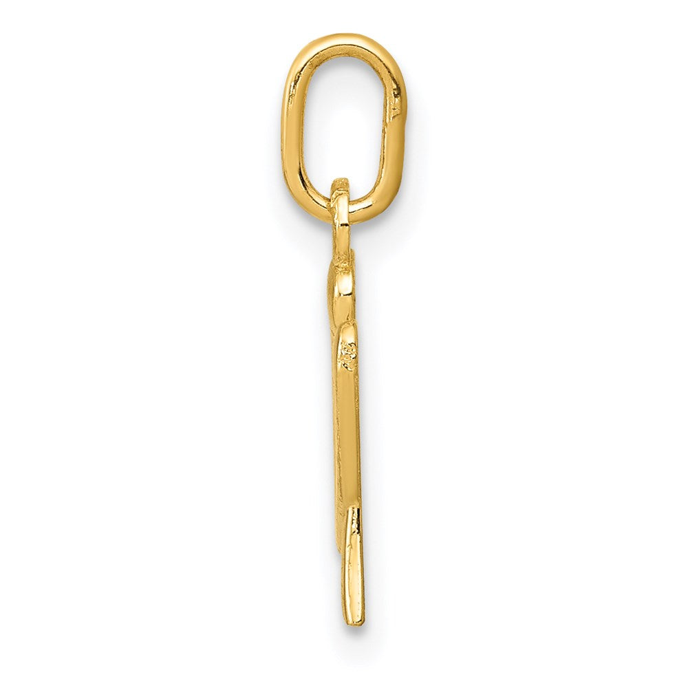 Alternate view of the 14k Yellow Gold, Claire Collection Mini Lower Case Initial U Charm by The Black Bow Jewelry Co.