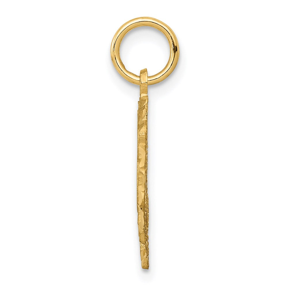 Alternate view of the 14k Yellow Gold, Grace Collection, Satin Heart Initial B Pendant, 15mm by The Black Bow Jewelry Co.