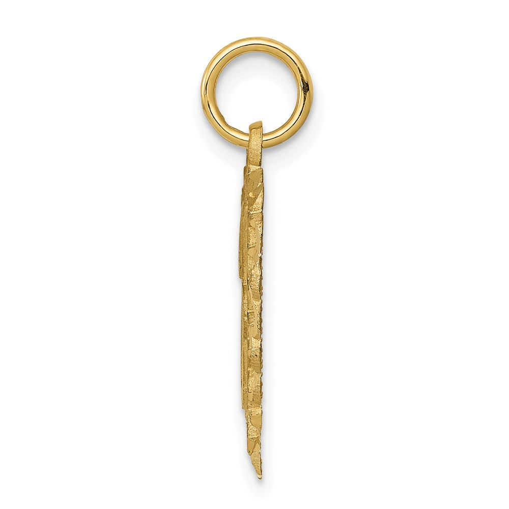 Alternate view of the 14k Yellow Gold, Grace Collection, Satin Heart Initial J Pendant, 15mm by The Black Bow Jewelry Co.