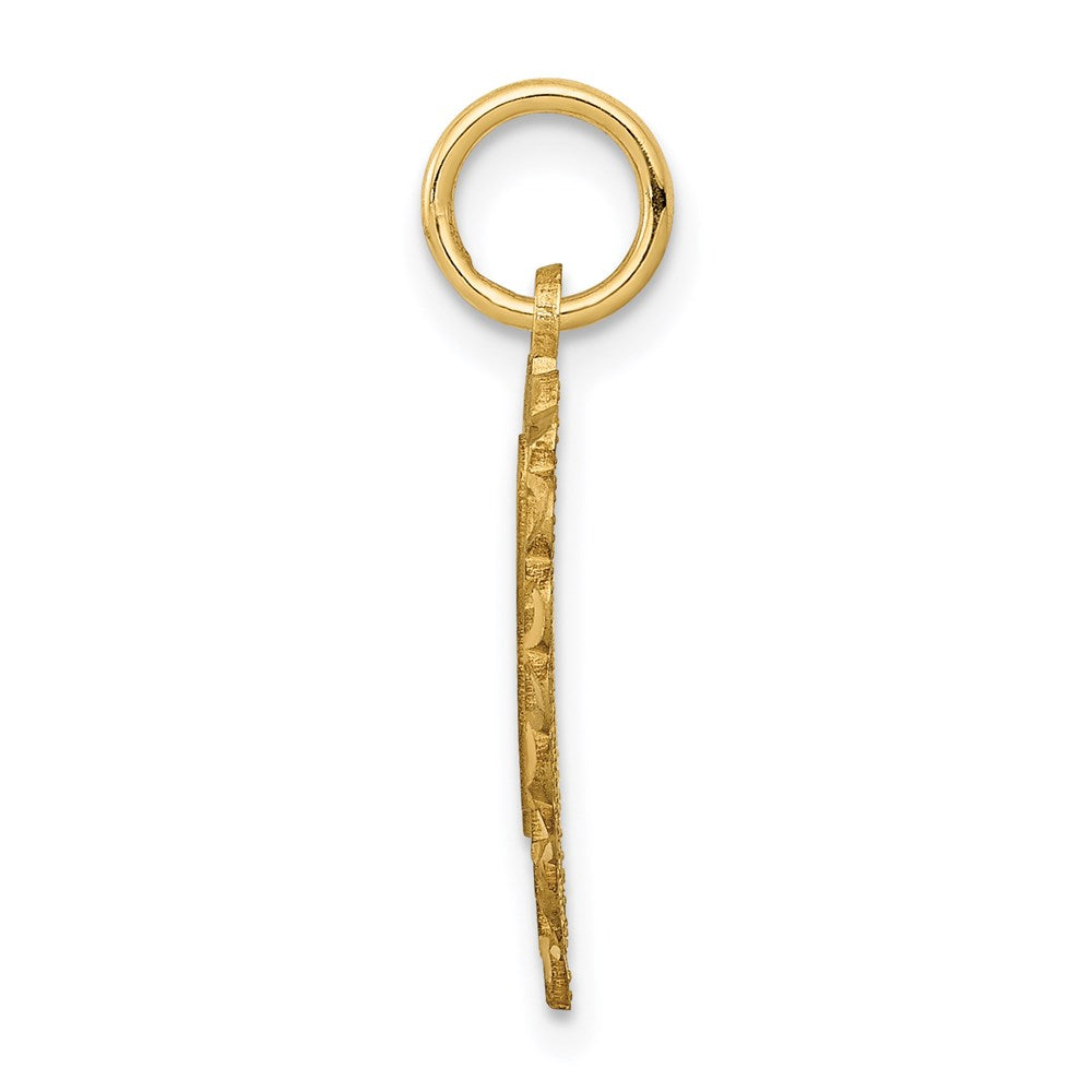 Alternate view of the 14k Yellow Gold, Grace Collection, Satin Heart Initial L Pendant, 15mm by The Black Bow Jewelry Co.