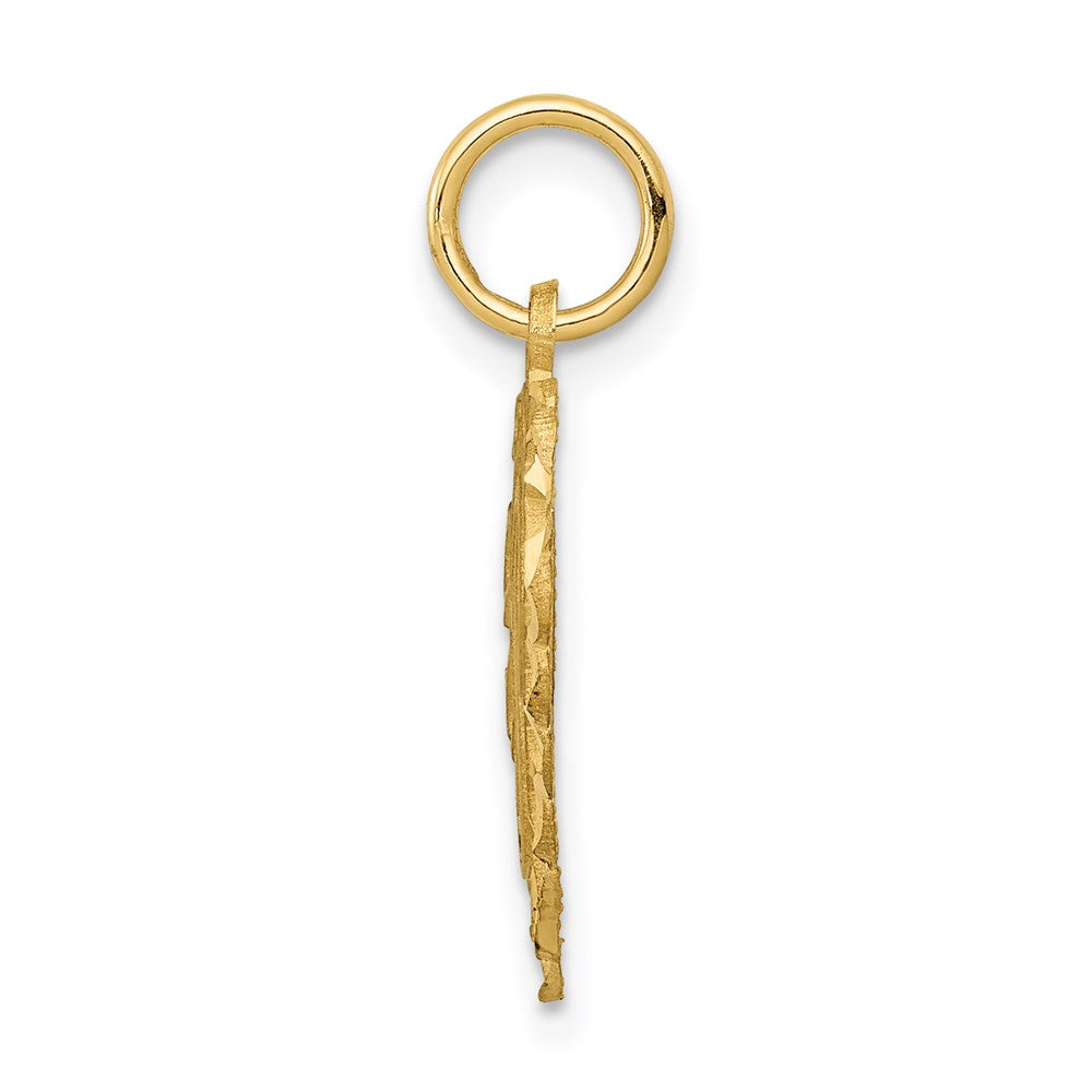 Alternate view of the 14k Yellow Gold, Grace Collection, Satin Heart Initial P Pendant, 15mm by The Black Bow Jewelry Co.