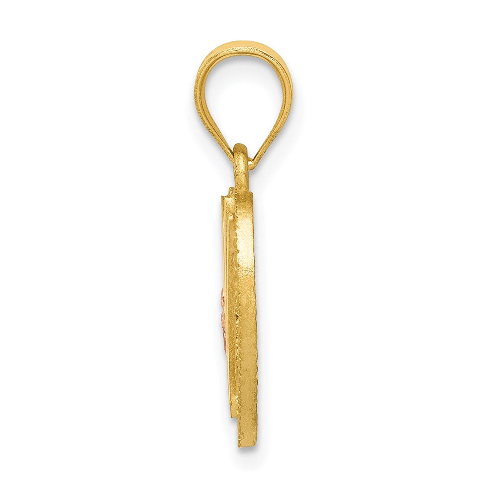 Alternate view of the 14k Two Tone Gold Grace Collection 15mm Heart Initial W Pendant by The Black Bow Jewelry Co.