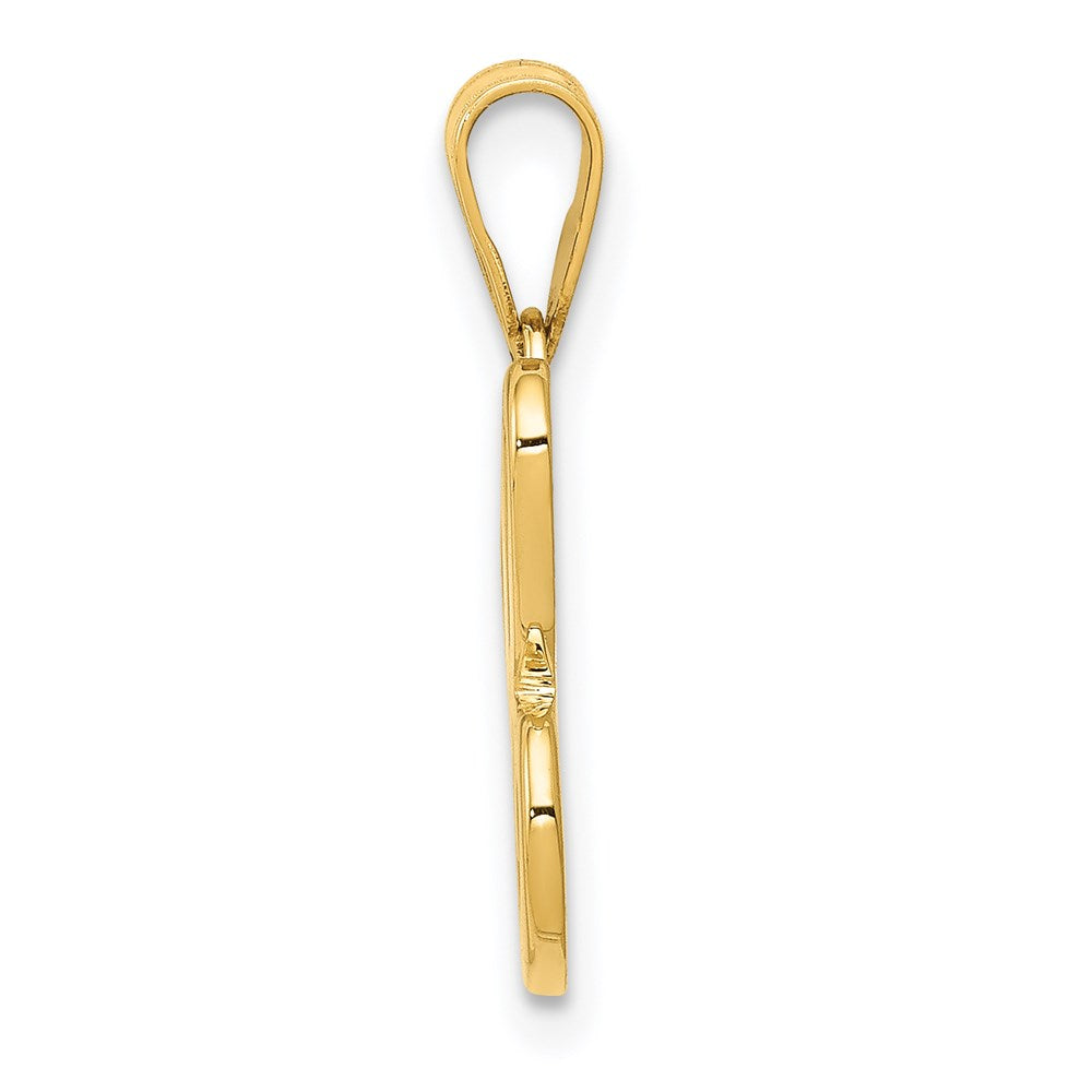 Alternate view of the 14k Yellow Gold, Mimi Collection, Small Script Initial C Pendant by The Black Bow Jewelry Co.