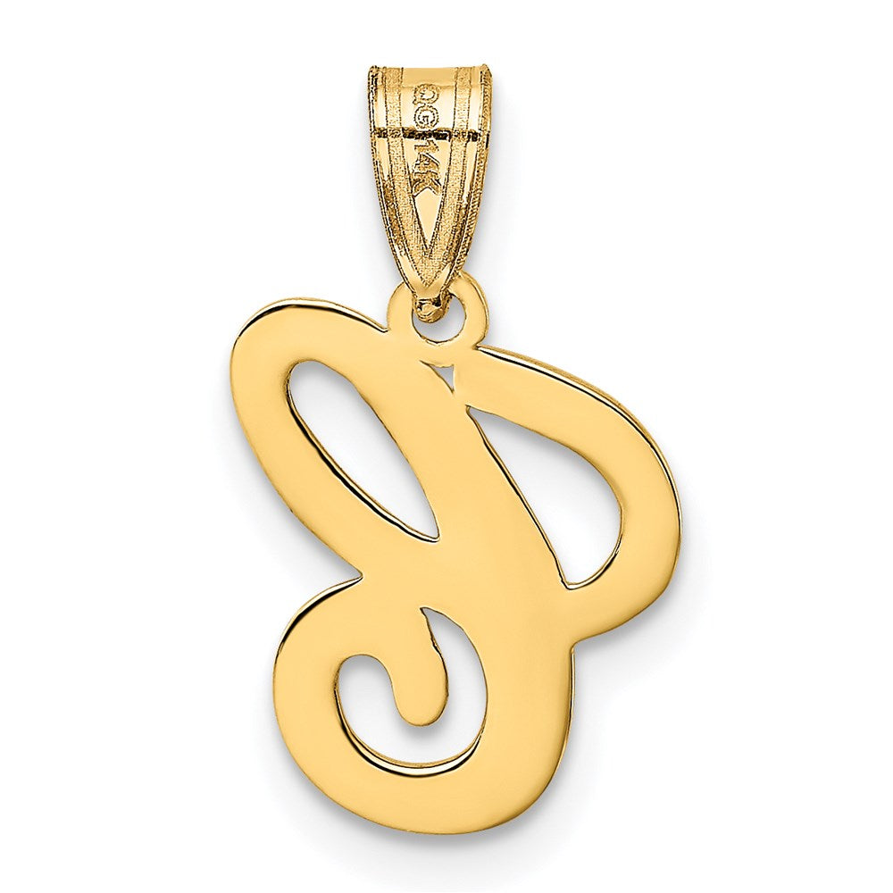 Alternate view of the 14k Yellow Gold, Mimi Collection, Small Script Initial C Pendant by The Black Bow Jewelry Co.