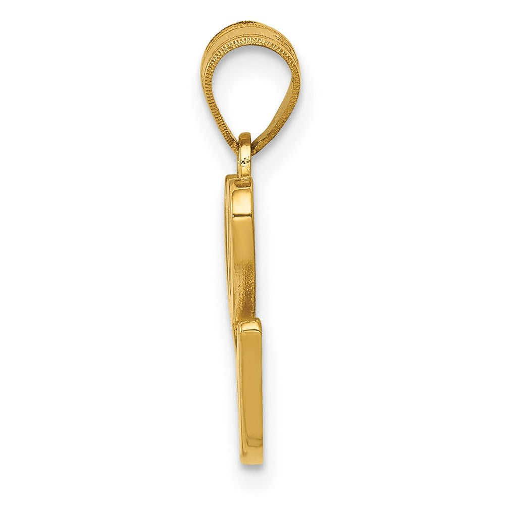 Alternate view of the 14k Yellow Gold, Mimi Collection, Small Script Initial G Pendant by The Black Bow Jewelry Co.