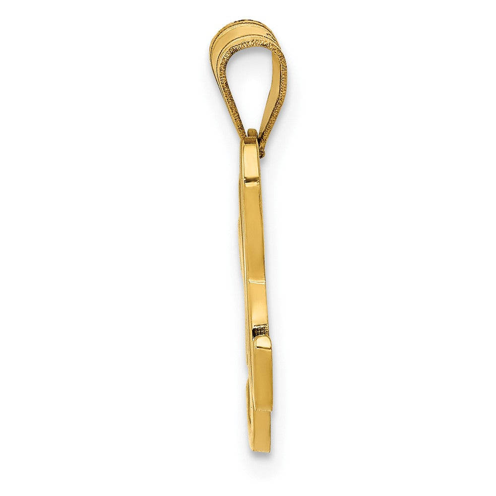 Alternate view of the 14k Yellow Gold, Mimi Collection, Small Script Initial H Pendant by The Black Bow Jewelry Co.