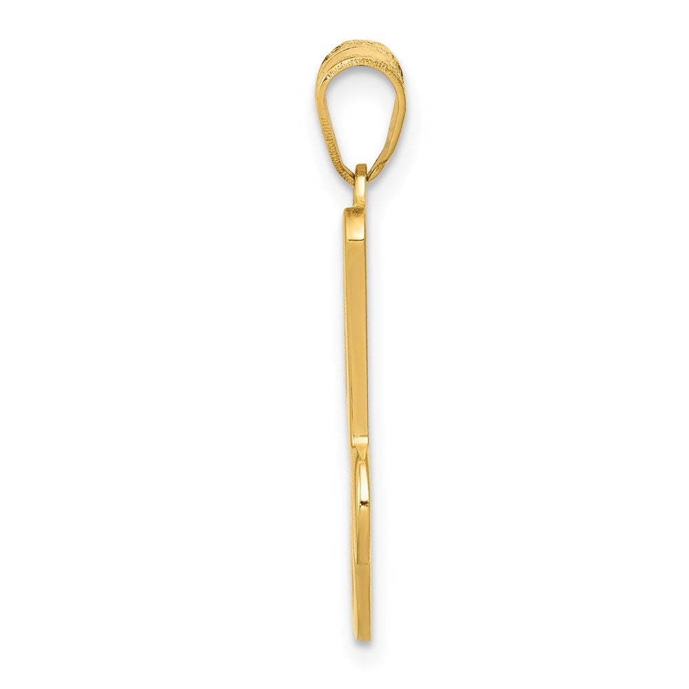 Alternate view of the 14k Yellow Gold, Mimi Collection, Small Script Initial J Pendant by The Black Bow Jewelry Co.