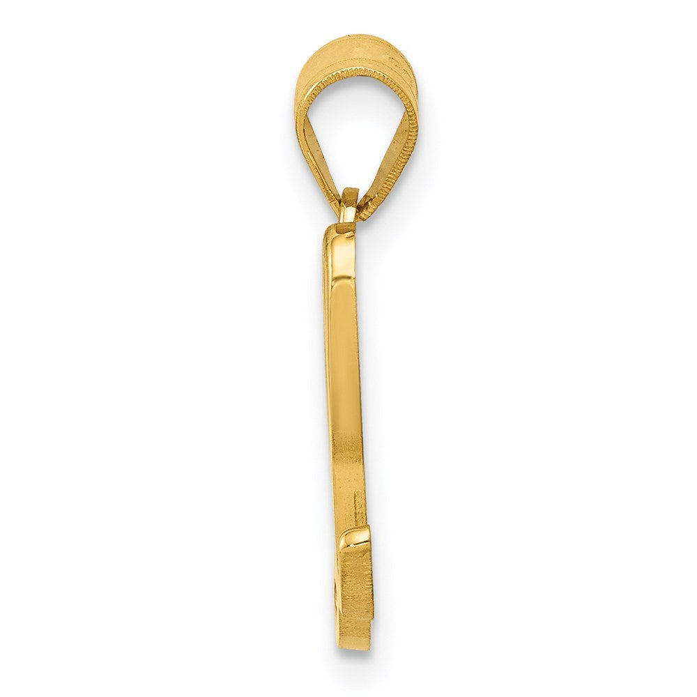 Alternate view of the 14k Yellow Gold, Mimi Collection, Small Script Initial L Pendant by The Black Bow Jewelry Co.
