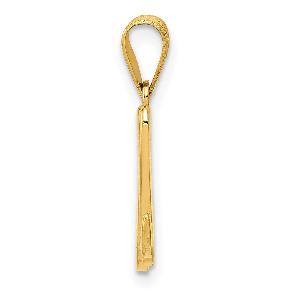 Alternate view of the 14k Yellow Gold, Mimi Collection, Small Script Initial M Pendant by The Black Bow Jewelry Co.
