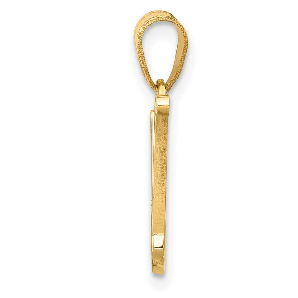 Alternate view of the 14k Yellow Gold, Mimi Collection, Small Script Initial N Pendant by The Black Bow Jewelry Co.