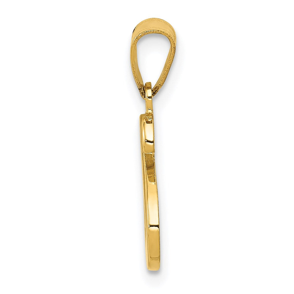Alternate view of the 14k Yellow Gold, Mimi Collection, Small Script Initial S Pendant by The Black Bow Jewelry Co.