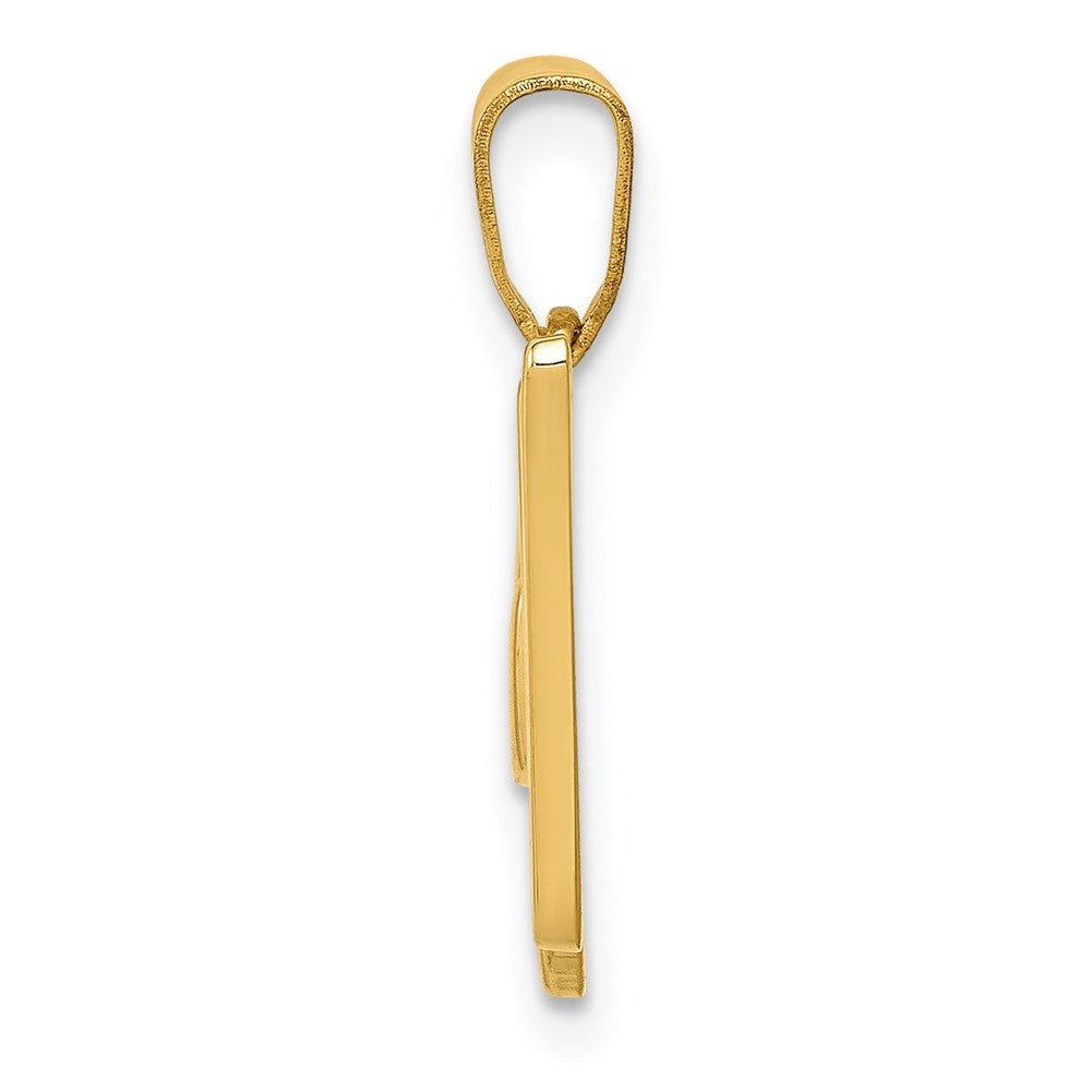 Alternate view of the 14k Yellow Gold, Mimi Collection, Small Script Initial W Pendant by The Black Bow Jewelry Co.