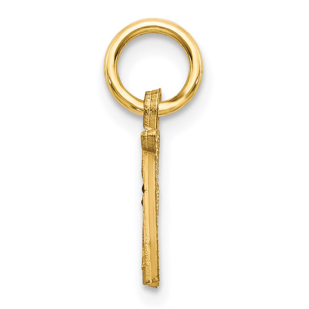 Alternate view of the 14k Yellow Gold, Isabelle Collection, Mini Letter A Initial Charm by The Black Bow Jewelry Co.