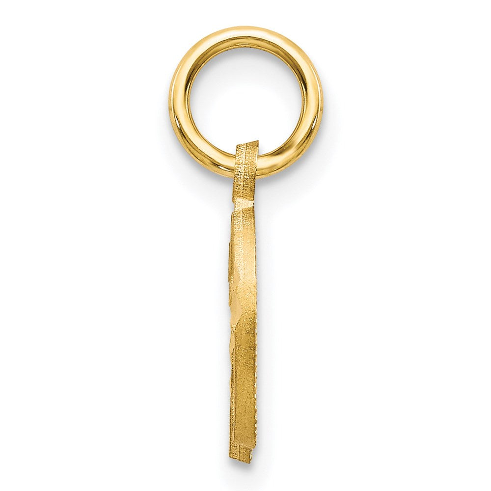 Alternate view of the 14k Yellow Gold, Isabelle Collection, Mini Letter D Initial Charm by The Black Bow Jewelry Co.